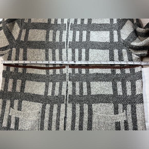 🛍️MONTEAU Black and gray hooded duster cardigan size L. - Picture 11 of 12